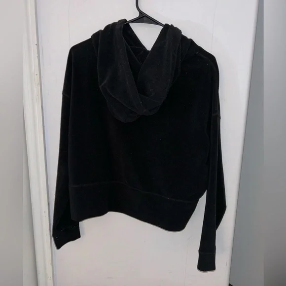 COPY - Gorgeous mint vintage Calvin Klein cropped ladies hoodie black velour / … - Picture 6 of 11